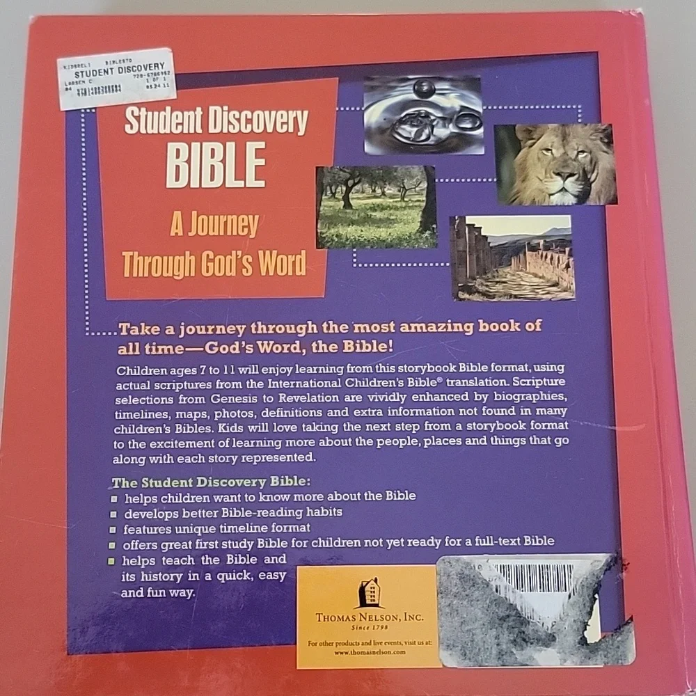 Student Discovery Bible A Journey Through God's Word Hard Cover - Picture 3 of 7